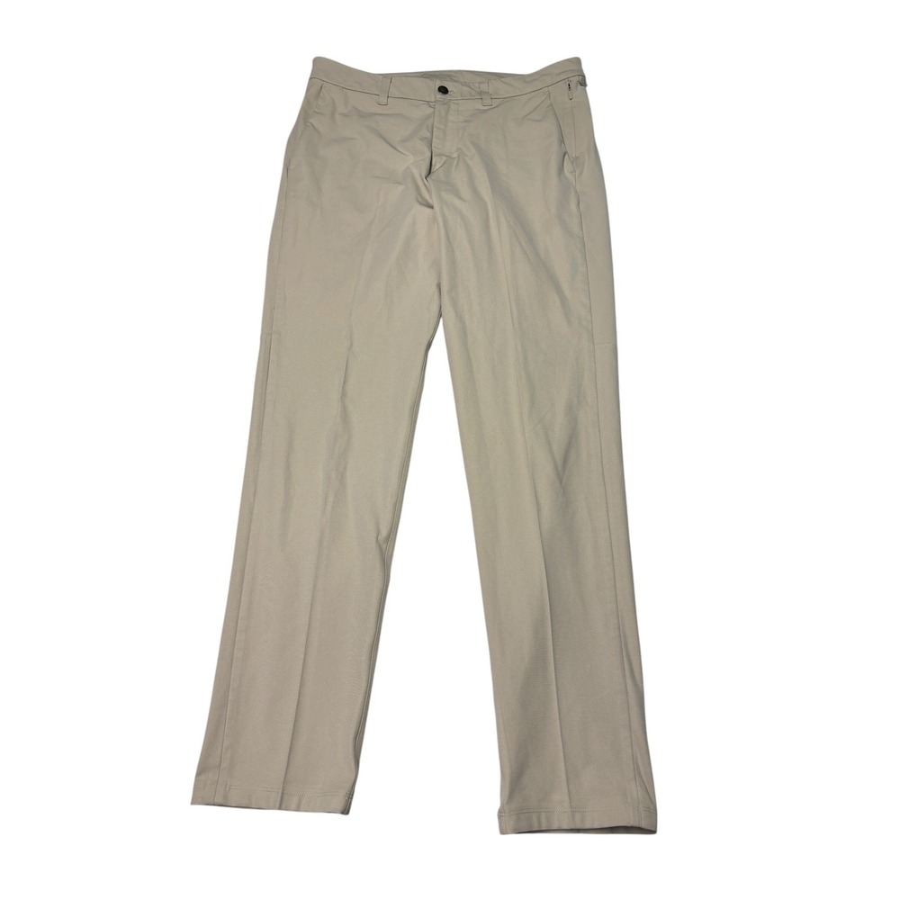 Lululemon Commission Slim-Fit Pant Warpstreme Khaki Mens Size 34x32 M5AF3S